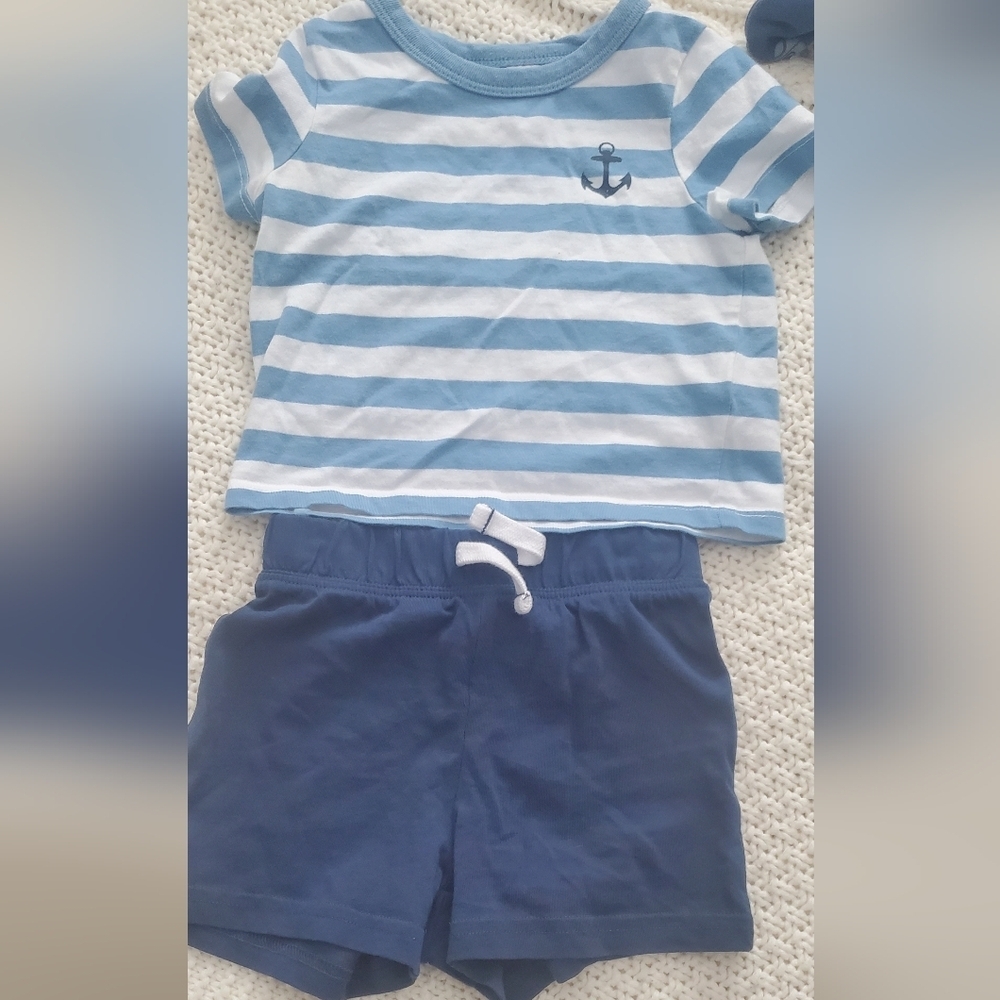 Blue Striped Nautical Baby Outfit